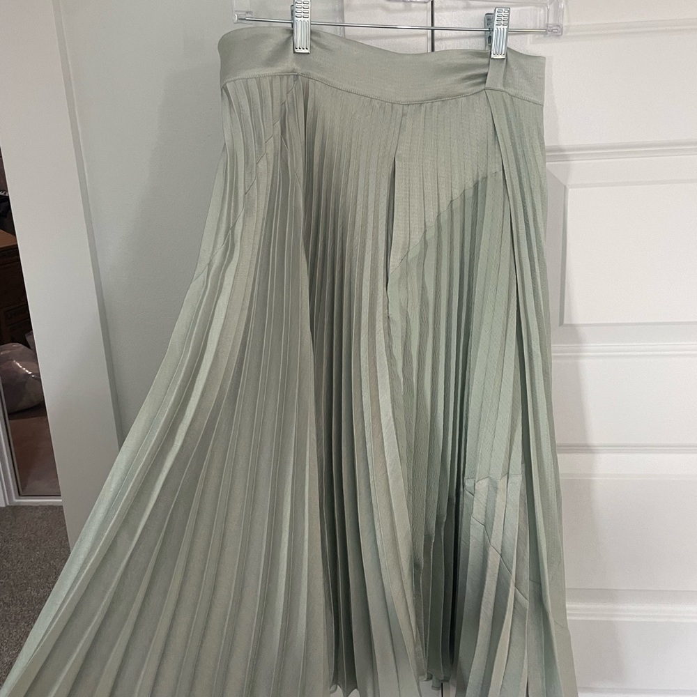 Vince pleated satin skirt